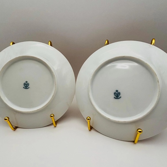 2 Vintage Reinhold Schlegelmilch (RS) Germany 6.5  white tulip floral dessert pl - Picture 9 of 10